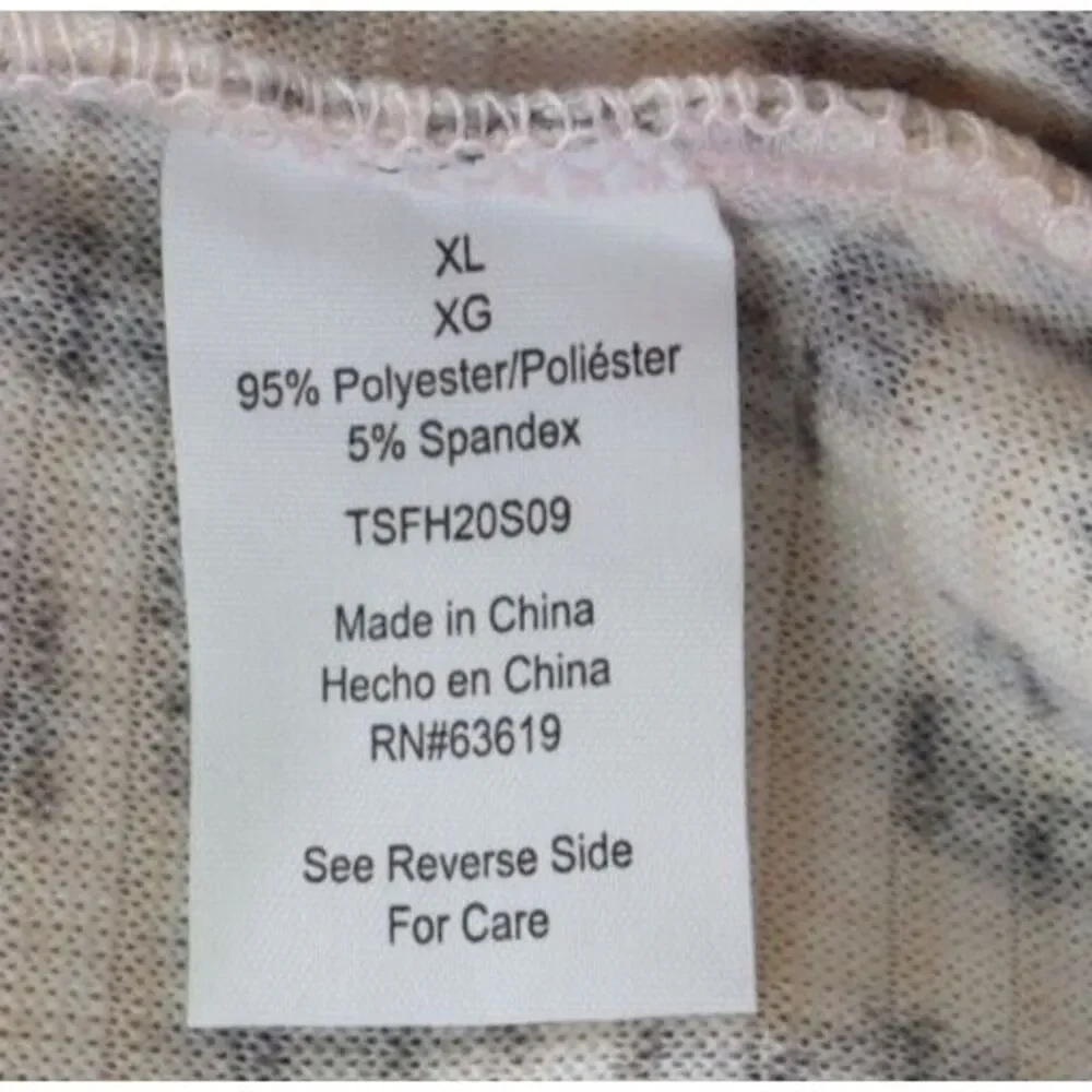 Thalia Sodi Henley Pajama Top Womens Size XL‎ Multicolor Cheetah Print Soft NWT